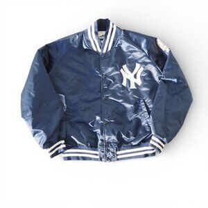 Pyramid Men’s L Vintage New York NY Yankees Satin Bomber Jacket MLB Made in USA